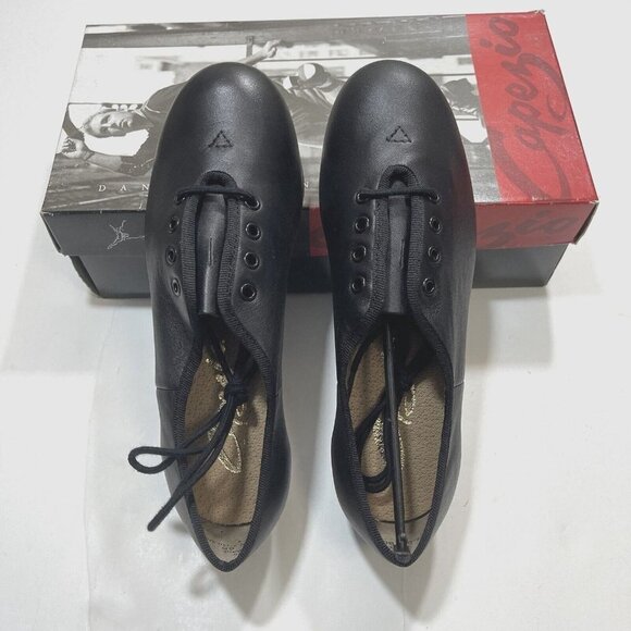CAPEZIO CG55 TELETONE XTREME Tap Shoes Womens Size 5.5 M Black Lace-Up Dance NEW - Picture 10 of 14